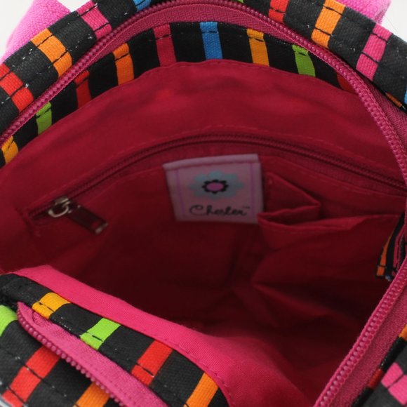 New Chester Handbag - Multi Color Stripes & Flower - Picture 4 of 8